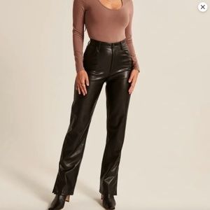 Curve love ankle straight ultra high right vegan leather pants